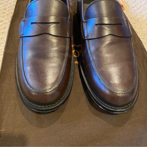 Tod's Classic Leather Penny Loafers Men's Dark Brown Slip-on UK7/US8 - Picture 7 of 10